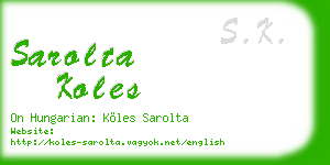 sarolta koles business card