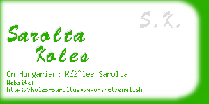 sarolta koles business card